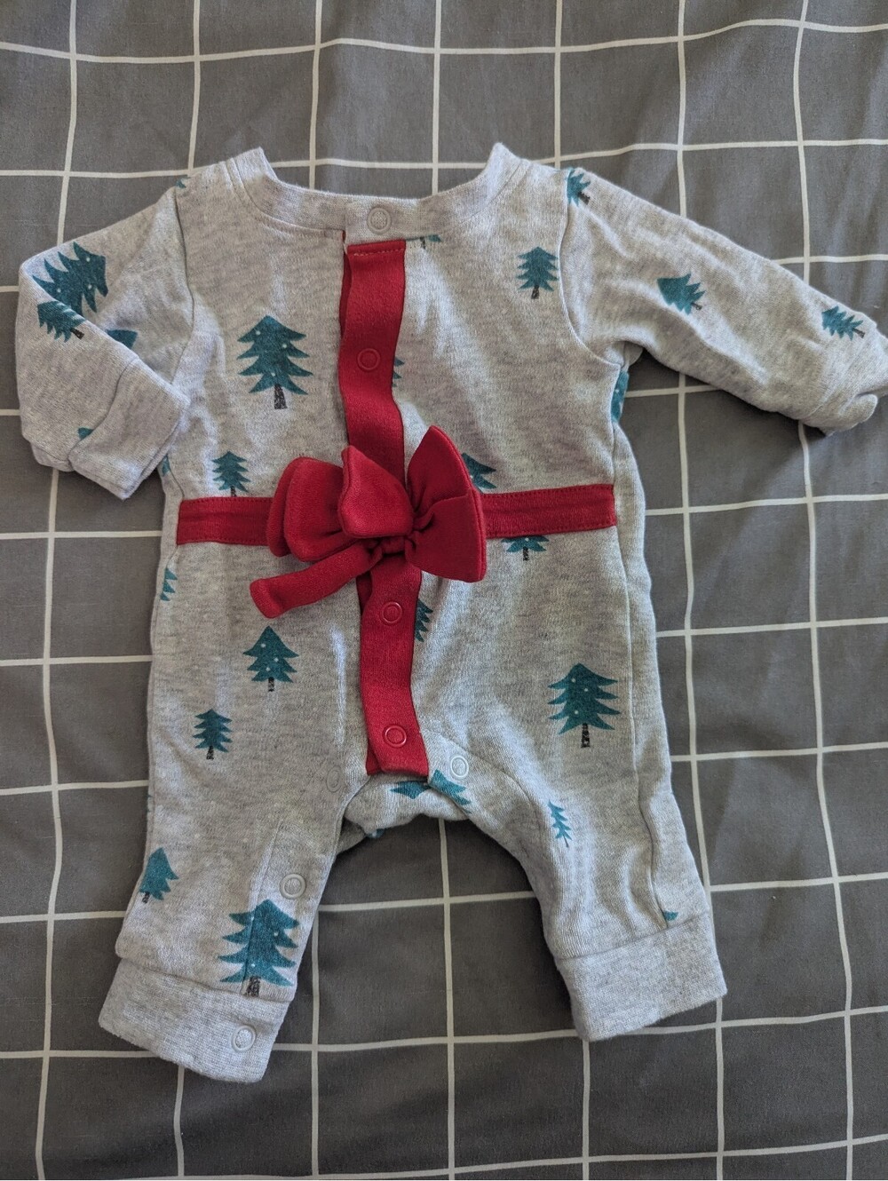 F&F Christmas gift ribbon bow romper